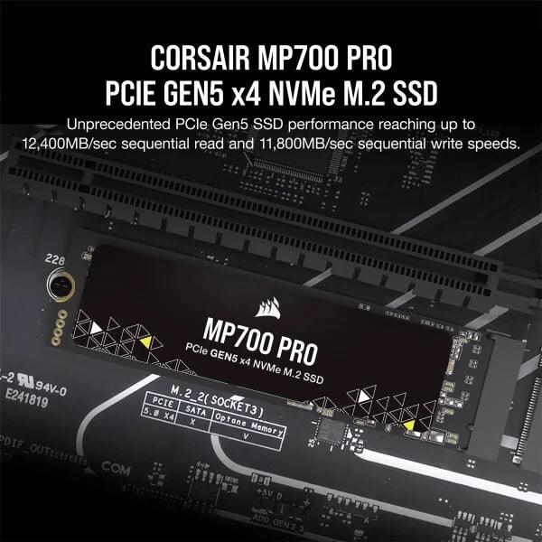 Corsair MP700 PRO 2TB M.2 NVMe 2.0 Gen5 Internal SSD  Microcenter India