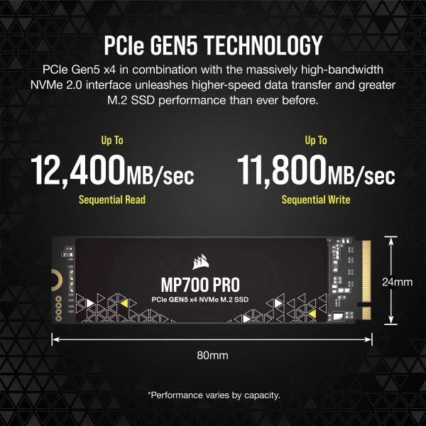 Corsair MP700 PRO 2TB M.2 NVMe 2.0 Gen5 Internal SSD  Microcenter India