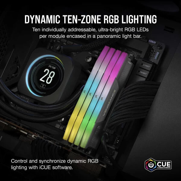 Corsair Vengeance RGB 32GB (16GBx2) DDR5 6000MHz Ram EXPO &amp; XMP  Microcenter India