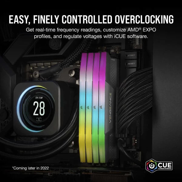 Corsair Vengeance RGB 32GB (16GBx2) DDR5 6000MHz Ram EXPO &amp; XMP  Microcenter India
