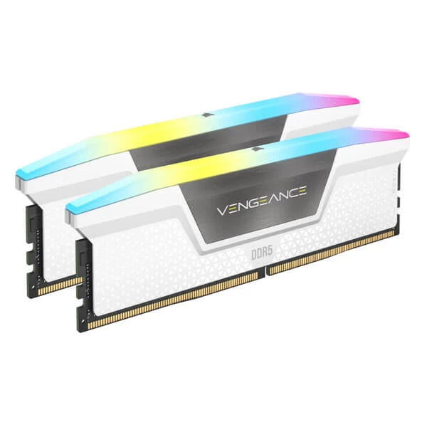 Corsair Vengeance RGB 32GB (16GBx2) DDR5 6000MHz Ram White  Microcenter India
