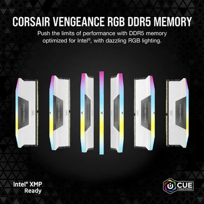 Corsair Vengeance RGB 32GB (16GBx2) DDR5 6000MHz Ram White  Microcenter India