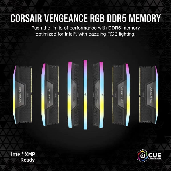 Corsair Vengeance RGB 32GB (16GBx2) DDR5 7200MHz Ram Black  Microcenter India