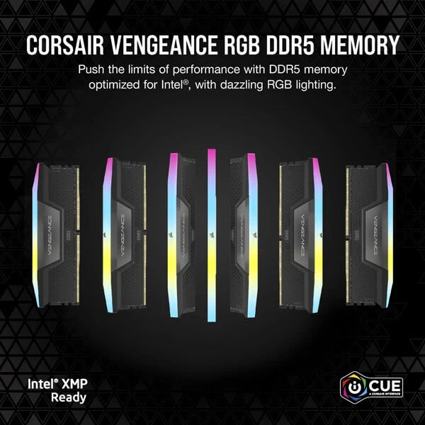 Corsair Vengeance RGB 96GB (48GBx2) DDR5 6400MHz Ram Black  Microcenter India