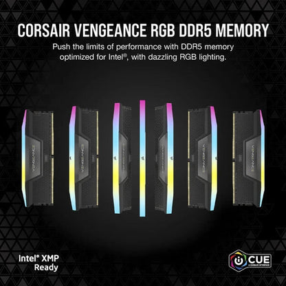 Corsair Vengeance RGB 96GB (48GBx2) DDR5 6400MHz Ram Black  Microcenter India