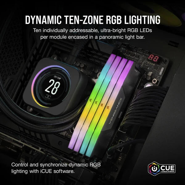 Corsair Vengeance RGB 96GB (48GBx2) DDR5 6400MHz Ram Black  Microcenter India