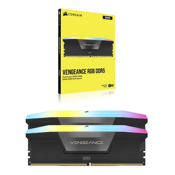 Corsair Vengeance RGB 96GB (48GBx2) DDR5 6400MHz Ram Black  Microcenter India
