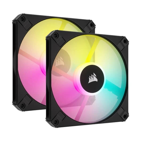 Corsair iCUE AF120 RGB SLIM 120mm Cabinet Fan Black Twin Pack 