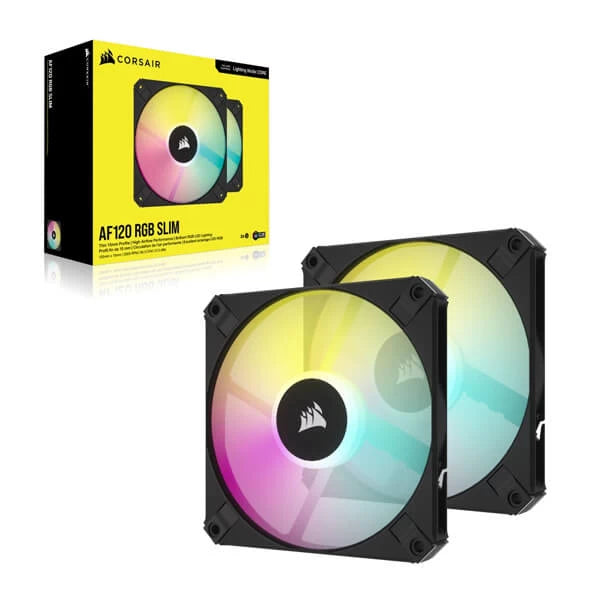 Corsair iCUE AF120 RGB SLIM 120mm Cabinet Fan Black Twin Pack 