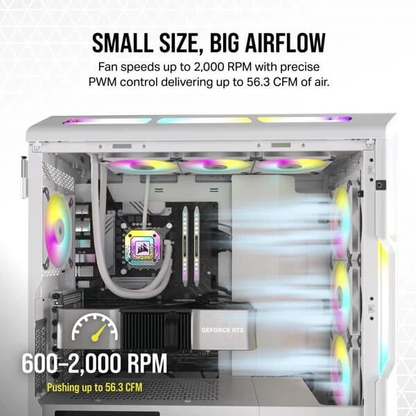 Corsair iCUE AF120 RGB SLIM 120mm Cabinet Fan White Twin Pack  Microcenter India