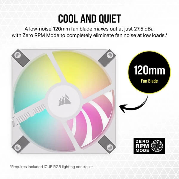 Corsair iCUE AF120 RGB SLIM 120mm Cabinet Fan White Twin Pack  Microcenter India