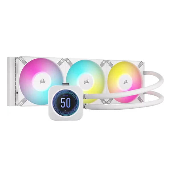 Corsair iCUE H150i Elite LCD XT Display 360mm RGB CPU Liquid Cooler White  Microcenter India