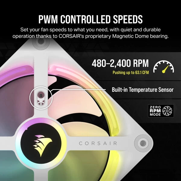 Corsair iCUE Link QX120 RGB White 120mm PWM Cabinet Fan Single Pack  Microcenter India