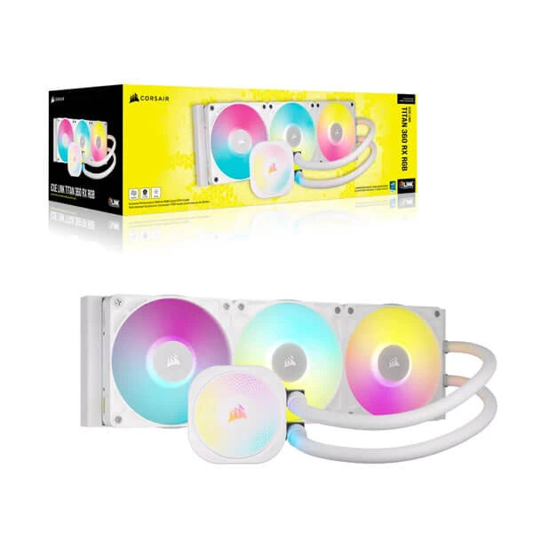 Corsair iCUE Link Titan 360 RX RGB 360mm CPU Liquid Cooler White  Microcenter India