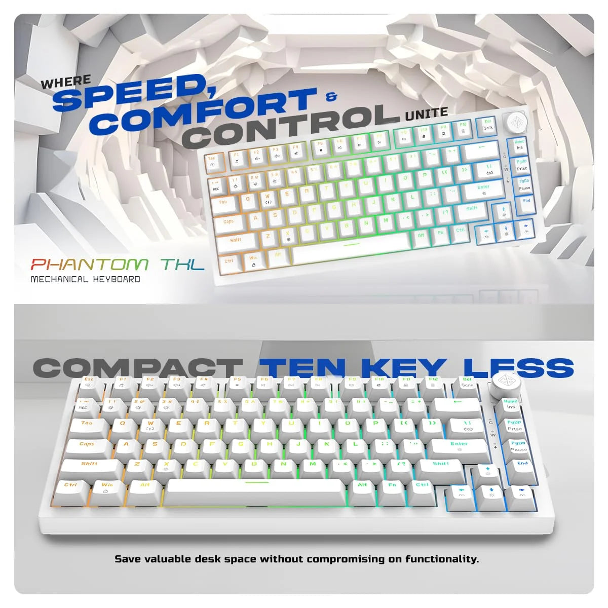 Cosmic Byte Phantom TKL Gasket Mechanical RGB Wired Keyboard (CB-GK-42)  Microcenter India