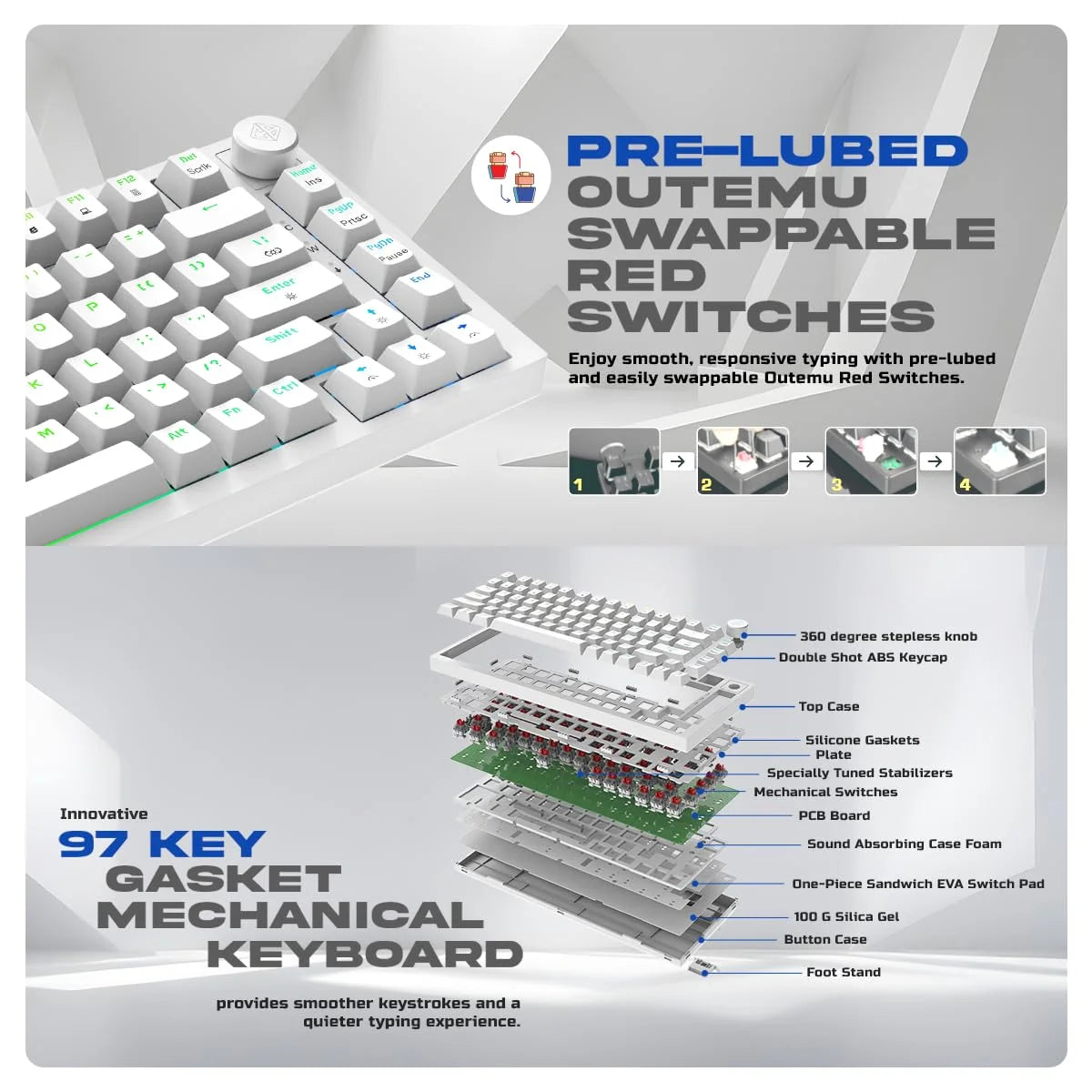 Cosmic Byte Phantom TKL Gasket Mechanical RGB Wired Keyboard (CB-GK-42)  Microcenter India