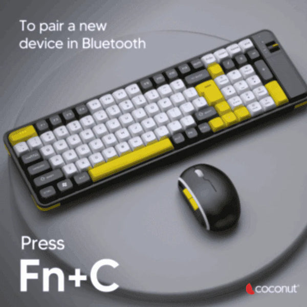 Coconut Diamond Rechargeable Multi Device Wireless Keyboard and Mouse Combo - Microcenter India.