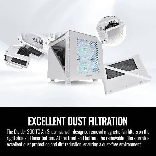 Thermaltake Divider 200 TG Air White Micro-ATX PC Case - Microcenter India.