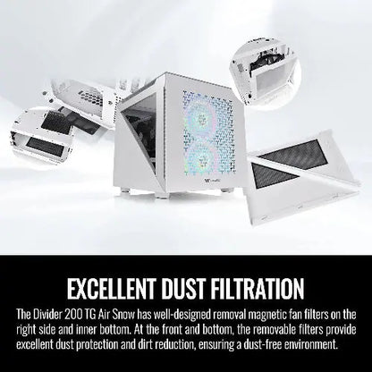 Thermaltake Divider 200 TG Air White Micro-ATX PC Case - Microcenter India.