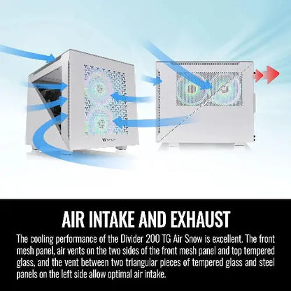 Thermaltake Divider 200 TG Air White Micro-ATX PC Case - Microcenter India.