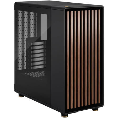 Fractal Design North Charcoal Black walnut front ATX mid tower cabinet