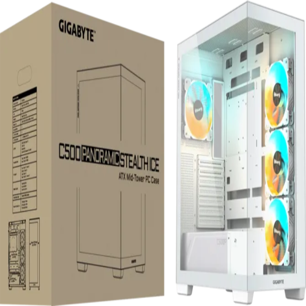
GIGABYTE C500 PANORAMIC STEALTH ICE Mid Tower PC Case - Microcenter India.
