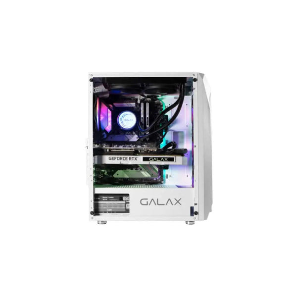 Gaming PC case with Galax branding on a white background