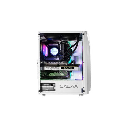 Gaming PC case with Galax branding on a white background