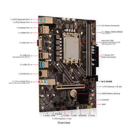 PowerX PMB H610 DDR4 Motherboard  Microcenter India