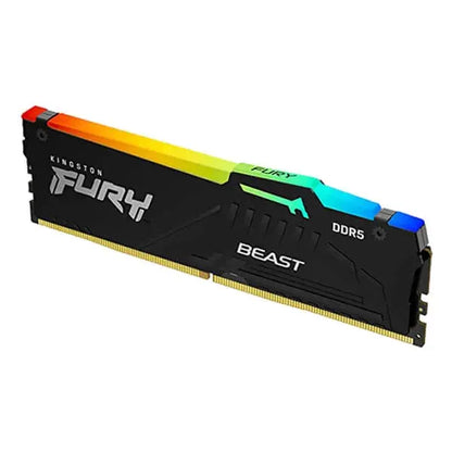 Kingston Fury Beast RGB XMP 16GB (16GBx1) DDR5 5200MHz Desktop RAM Black  Microcenter India