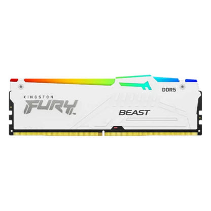Kingston Fury Beast RGB XMP 16GB (16GBx1) DDR5 5200MHz Desktop RAM White  Microcenter India