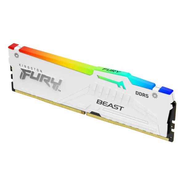 Kingston Fury Beast RGB XMP 16GB (16GBx1) DDR5 5200MHz Desktop RAM White  Microcenter India