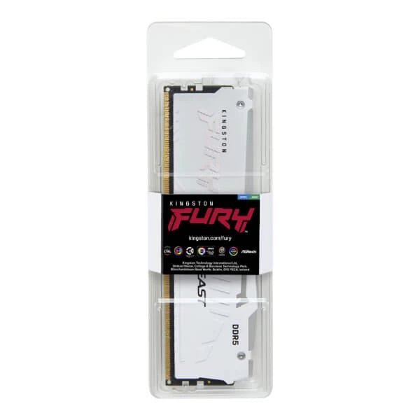 Kingston Fury Beast RGB XMP 16GB (16GBx1) DDR5 5200MHz Desktop RAM White  Microcenter India