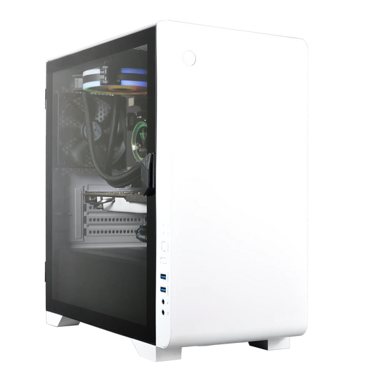 GAMDIAS MARS E2 white micro-ATX cabinet with tempered glass swing door