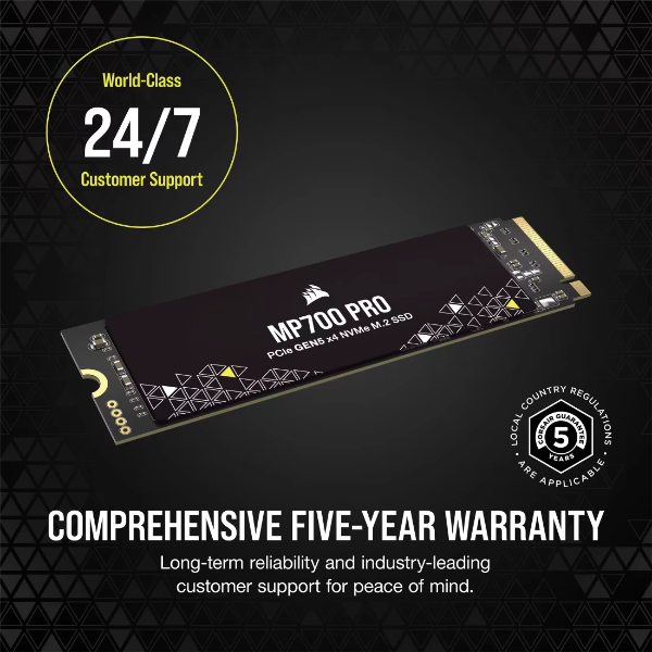 Corsair MP700 PRO 4TB PCIe Gen5 x4 NVMe 2.0 M.2 SSD - Microcenter India.