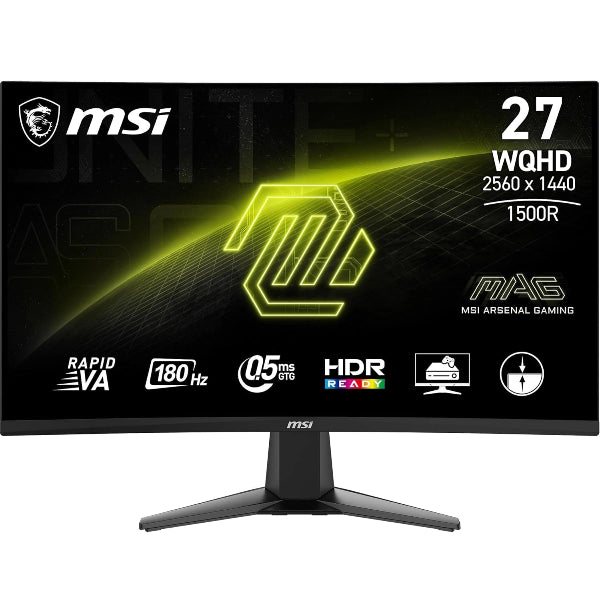 MSI Curved Monitor MAG 27CQ6F 27” WQHD 180Hz Gaming Display - Microcenter India.

