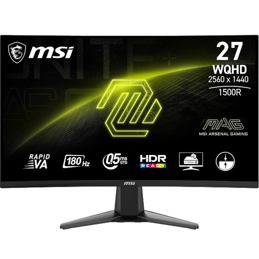 MSI Curved Monitor MAG 27CQ6F 27” WQHD 180Hz Gaming Display - Microcenter India.
