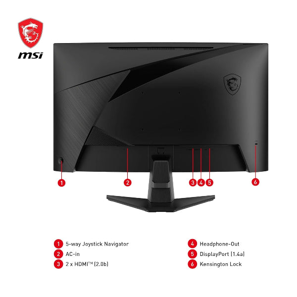 MSI Curved Monitor MAG 27CQ6F 27” WQHD 180Hz Gaming Display - Microcenter India.
