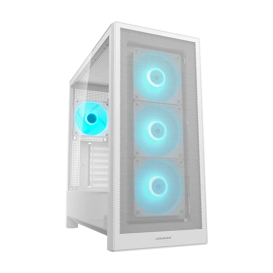 COUGAR MX230 RGB mid tower ATX case in white with mesh front