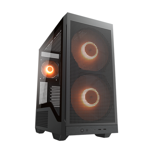 COUGAR MX600 MAX RGB mid tower ATX case in black with 200mm ARGB front fans