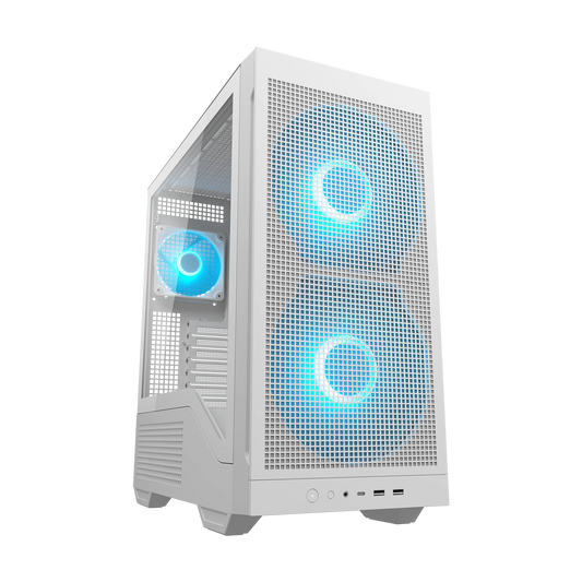 COUGAR MX600 MAX RGB mid tower ATX case in white with 200mm ARGB front fans