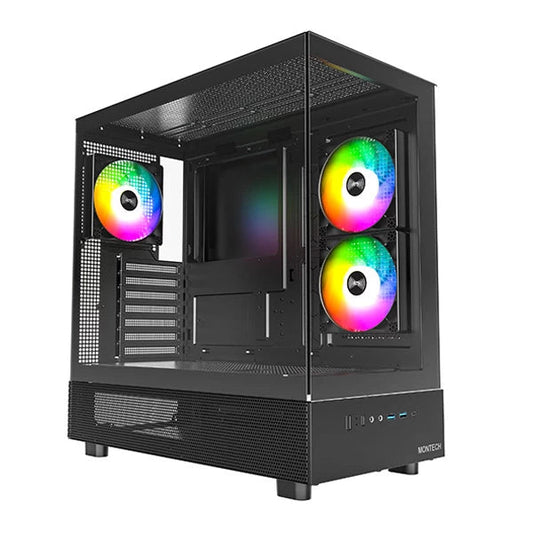 Montech XR Mid-Tower ATX Cabinet Black  Microcenter India