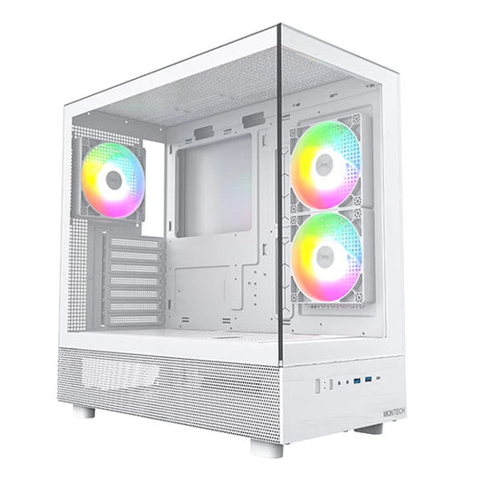 Montech XR Mid-Tower ATX Cabinet White  Microcenter India
