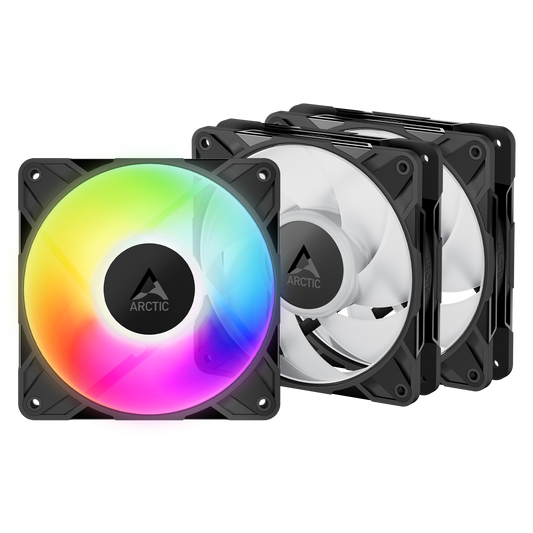 ARCTIC P12 Pro A-RGB 120mm PWM case fan three pack in black