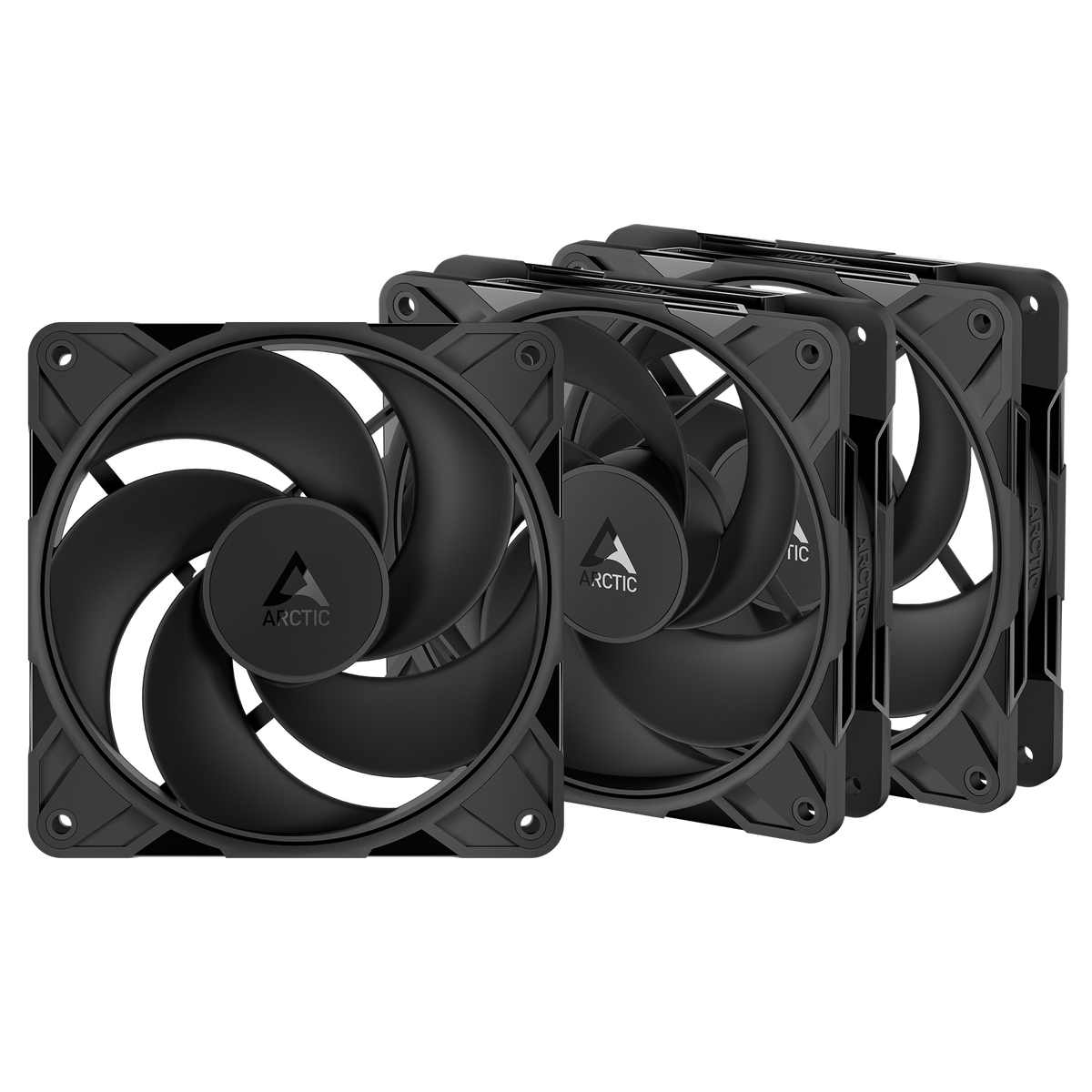 ARCTIC P12 Pro Reverse 120mm PWM case fan three pack in black, non RGB
