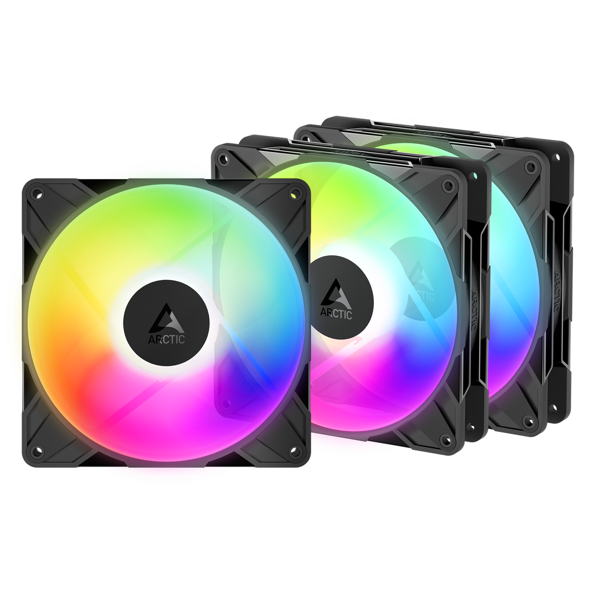 ARCTIC P14 Pro Reverse A-RGB 140mm PWM case fan three pack in black