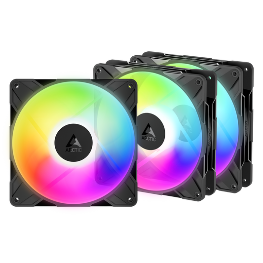 ARCTIC P14 Pro Reverse A-RGB 140mm PWM case fan three pack in black