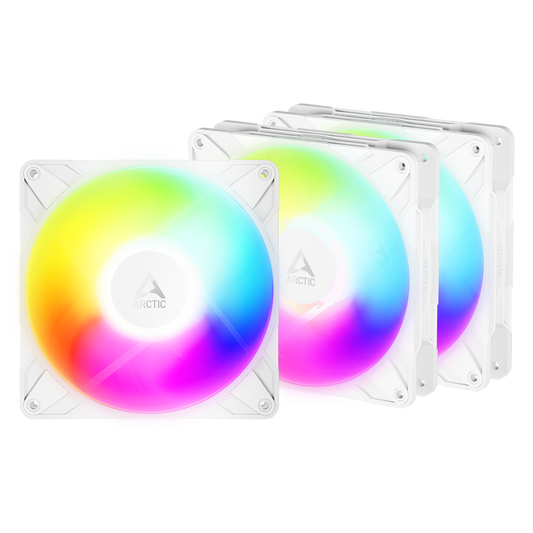 ARCTIC P14 Pro Reverse A-RGB 140mm PWM case fan three pack in white