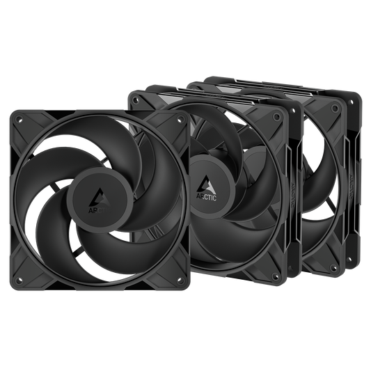 ARCTIC P14 Pro Reverse 140mm PWM case fan three pack in black, non RGB