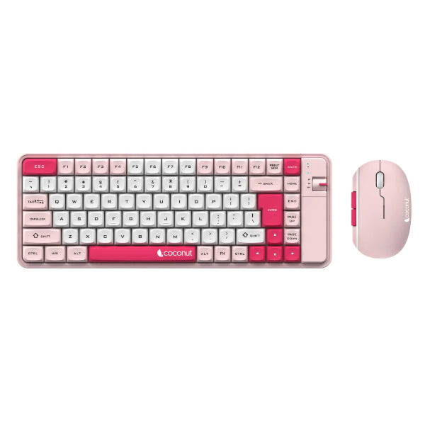 Coconut Pearl Rechargeable Multi Device Pink Wireless Keyboard and Mouse Combo - Microcenter India.